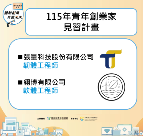 青年創業家見習計畫職缺推薦圖片